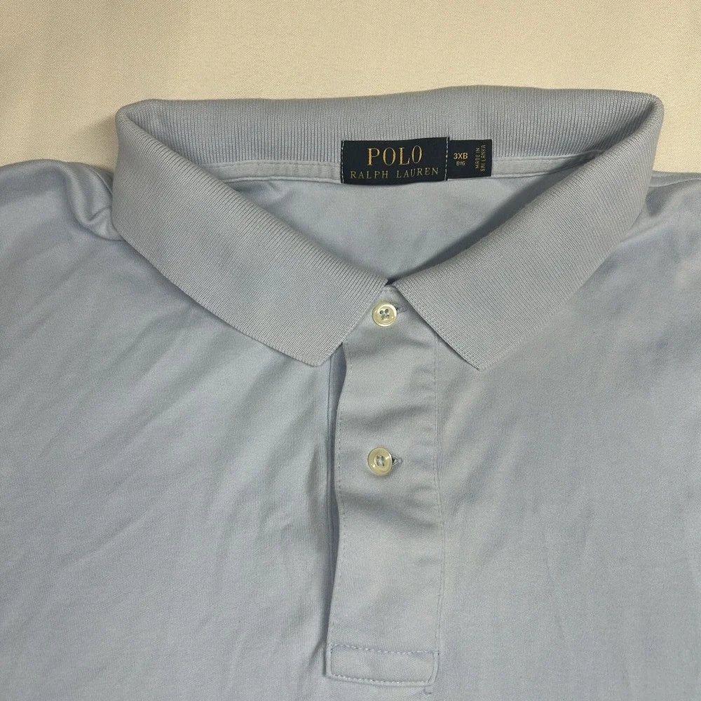 Ralph Lauren Polo Shirt Men's 3XB Blue Short Sleeve Pony‎ Classic *SPOTS/HOLE